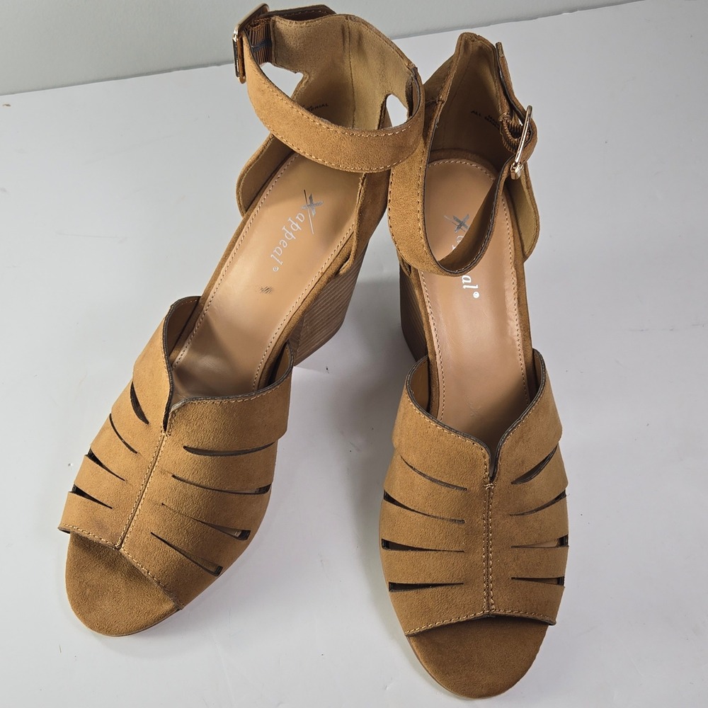 Xappeal KAYA Brown Heels Sandals Size 9.5
